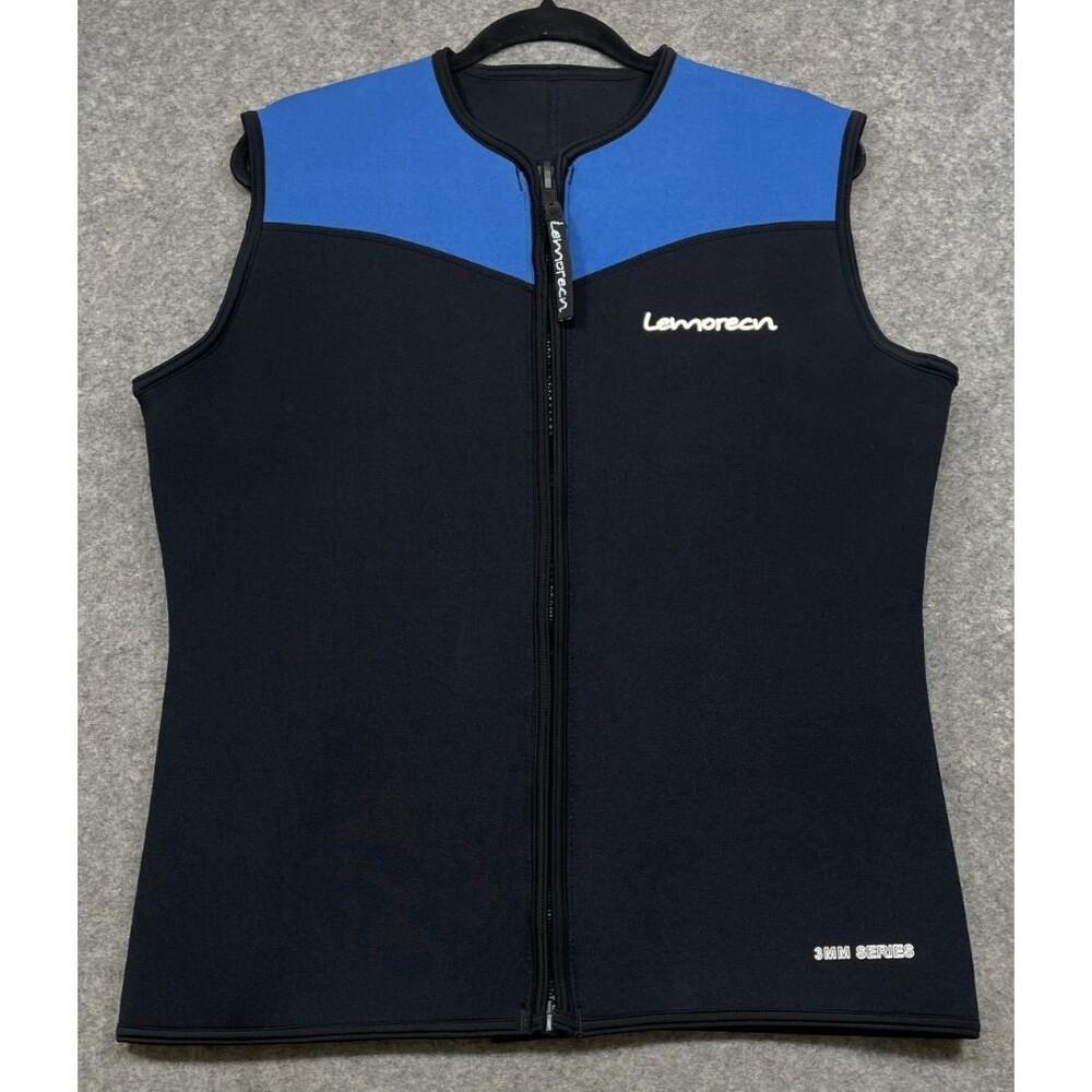 Lemorecn Wetsuit Top Mens XXL 2XL Black Blue Premium Neoprene 3mm Zipper Vest